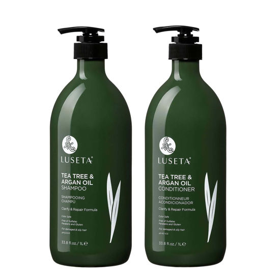 Picture of Luseta Tea Tree & Argan Oil Detangling Shampoo & Conditioner Set, 2 x 33.8 Oz