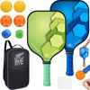 Picture of JoncAye Pickle-Ball Paddle Set of 2 USAPA Approved Rackets and 4 Balls, 1 Racquet Bag, 2 Grip Tapes, Ball Retrievers | Pickle-Ball Equipment for Outdoor Indoor Play, Pickleball Kit for Beginner