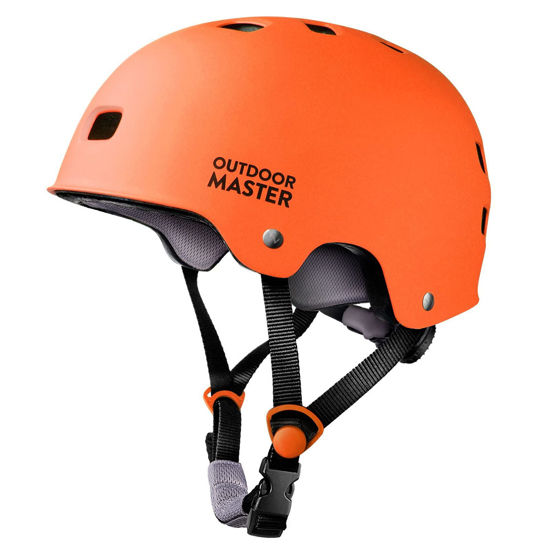 Picture of OutdoorMaster Skateboard Cycling Helmet - Two Removable Liners Ventilation Multi-Sport Scooter Roller Skate Inline Skating Rollerblading for Kids, Youth & Adults - S - Orange