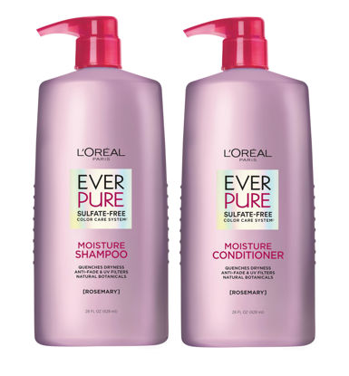 Picture of L'Oreal Paris EverPure Moisture Sulfate Free Shampoo and Conditioner Set, Hair Care for Color-Treated Hair with Rosemary Botanicals, 1 Kit