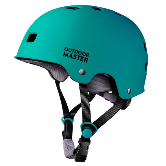 Picture of OutdoorMaster Skateboard Cycling Helmet - Two Removable Liners Ventilation Multi-Sport Scooter Roller Skate Inline Skating Rollerblading for Kids, Youth & Adults - XS - Sea Green