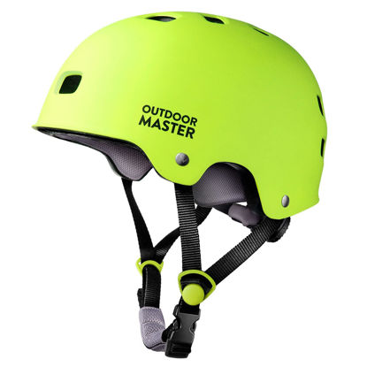 Picture of OutdoorMaster Skateboard Cycling Helmet - Two Removable Liners Ventilation Multi-Sport Scooter Roller Skate Inline Skating Rollerblading for Kids, Youth & Adults - XS - Lemon