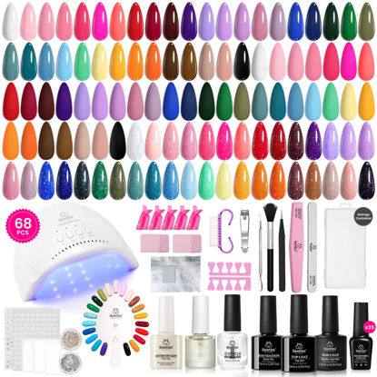 Picture of Beetles Gel Nail Polish Kit with U V Light 68 Pcs Emotional Spectrum 35 Colors Gel Polish Nail Kit with Base and Matte&Glossy Top Coat Soak Off All Season Gel Nail Kit Manicure Tools Gifts for Women