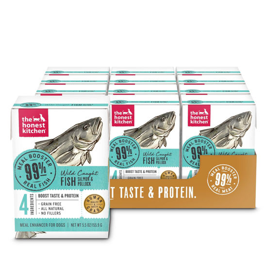 Picture of The Honest Kitchen Human Grade Grain Free Meal Booster: 99% Salmon & Pollock (12 pack), 5.5 oz