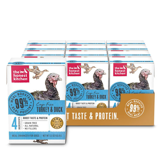 Picture of The Honest Kitchen Meal Booster: 99% Turkey & Duck Dog Food Topper, 5.5 oz (Pack of 12)