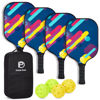 Picture of DULCE DOM Pickleball Paddles Set of 4 - USAPA Approved, Fiberglass Surface Paddle Rackets, 4 Indoor Outdoor Pickleball Balls and Pickleball Bag, Ideal Training Equipment Gift for Men & Women