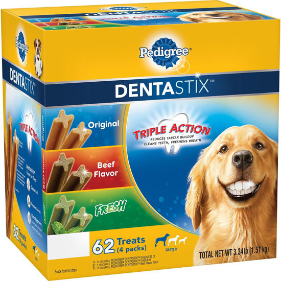 Picture of Pedigree DentaStix Dog Treats Variety Pack, 62 ct. (3.34 lbs.) (4 Pack)