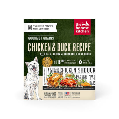 Picture of The Honest Kitchen Dehydrated Gourmet Grains Chicken & Duck Dog Food, 4 lb Box