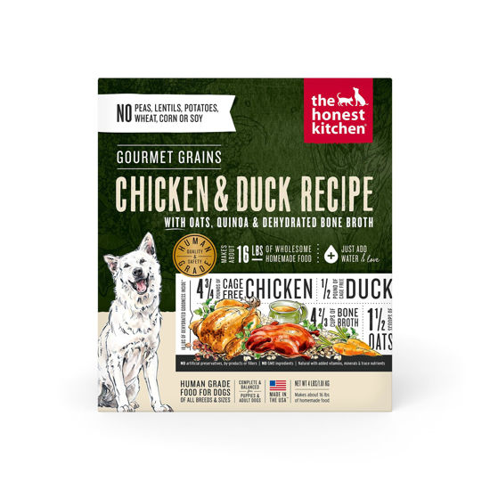 Picture of The Honest Kitchen Dehydrated Gourmet Grains Chicken & Duck Dog Food, 4 lb Box