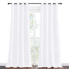 Picture of NICETOWN Blackout Curtains for Kids Room, Pure White, Set of 2, 55 x 102 Inch, Triple Weave Microfiber Home Thermal Insulated Solid Ring Top Blackout Panels/Drapes for Bedroom