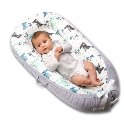 Picture of Softbless Baby Lounger for Newborn Cover - Newborn Lounger for 0-12 Months, Breathable & Portable Infant Lounger - Adjustable Cotton Soft Baby Floor Seat for Travel, Newborn Essentials -Dinosaur