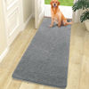 Picture of OLANLY Dog Door Mat for Muddy Paws 70x24, Absorbs Moisture and Dirt, Absorbent Non-Slip Washable Mat, Quick Dry Chenille, Mud Mat for Dogs, Entry Indoor Door Mat for Inside Floor, Grey