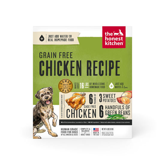 Picture of The Honest Kitchen Human Grade Dehydrated Grain Free Dog Food - Complete Meal or Dog Food Topper - Chicken 4 lb (makes 16 lbs)