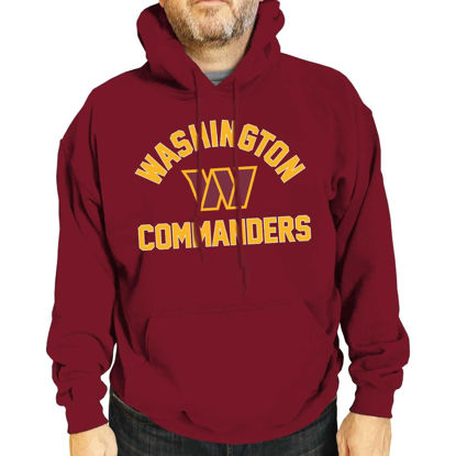 Picture of Team Fan Apparel NFL Adult Gameday Hooded Sweatshirt - Poly Fleece Cotton Blend - Stay Warm and Represent Your Team in Style (Washington Commanders - Red, Adult XX-Large)