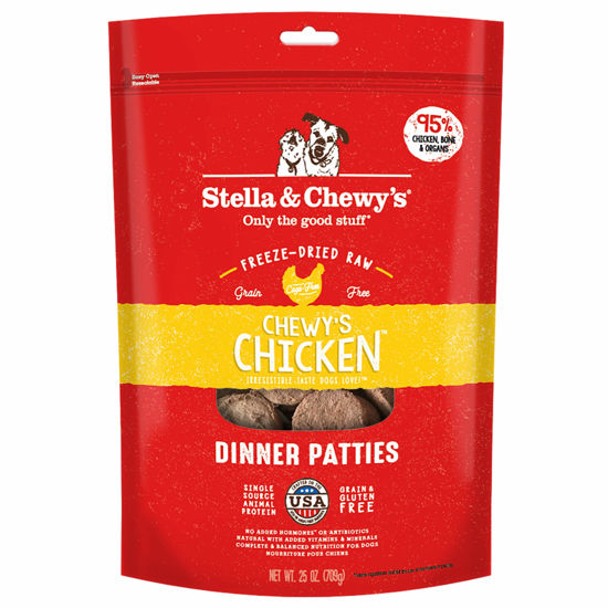 Picture of Stella & Chewy's Freeze Dried Raw Dinner Patties - Grain Free Dog Food, Protein Rich Chewy’s Chicken Recipe - 25 oz Bag