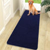 Picture of OLANLY Dog Door Mat for Muddy Paws 70x24, Absorbs Moisture and Dirt, Absorbent Non-Slip Washable Mat, Quick Dry Chenille, Mud Mat for Dogs, Entry Indoor Door Mat for Inside Floor, Navy Blue