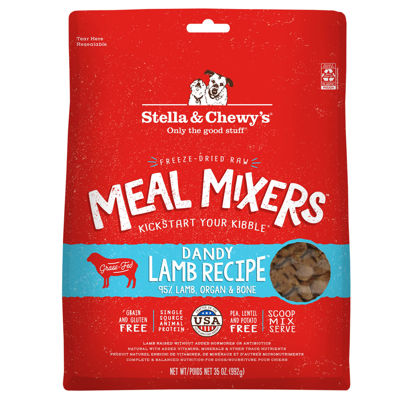 Picture of Stella & Chewy's Freeze Dried Raw Dandy Lamb Meal Mixer - Dog Food Topper for Small & Large Breeds - Grain Free, Protein Rich Recipe - 35 oz Bag