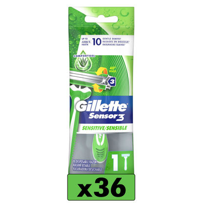 Picture of Gillette Sensor3 Sensitive Men's Disposable Razor, 1 Razor - Case of 36