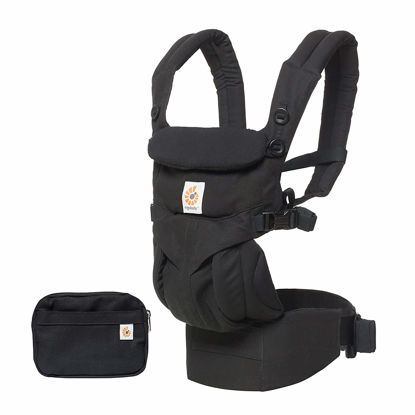 Picture of Ergobaby Omni 360 All-Position Baby Carrier for Newborn to Toddler with Lumbar Support (7-45 Pounds), Pure Black, 1 Count (Pack of 1)