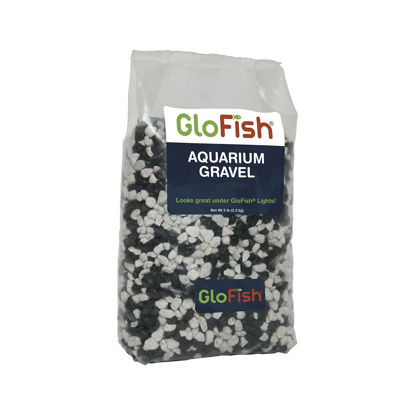 Picture of Glofish Aquarium Gravel, Black with White Fluorescent, 5-Pound Bag