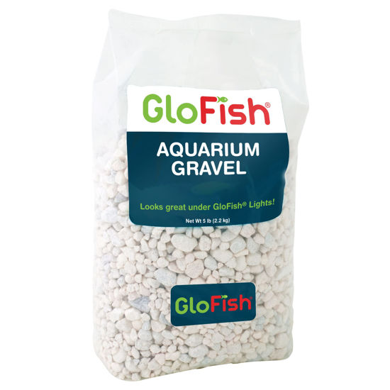 Picture of GloFish aquarium Gravel 5 Pounds, White, Complements GloFish Tanks (29022)