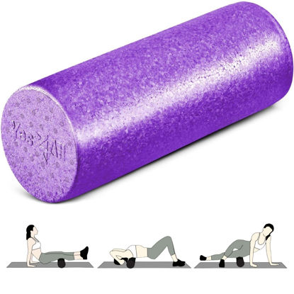 Picture of Yes4All High Density Foam Roller for Back, Variety of Sizes & Colors for Yoga, Pilates - Purple - 18 Inches