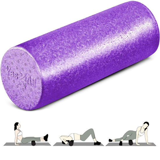 Picture of Yes4All High Density Foam Roller for Back, Variety of Sizes & Colors for Yoga, Pilates - Purple - 18 Inches