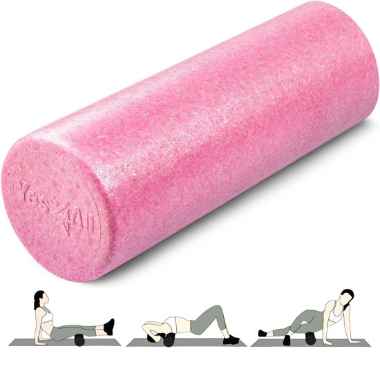 Picture of Yes4All High Density Foam Roller for Back, Variety of Sizes & Colors for Yoga, Pilates - Fuschia Rose - 18 Inches