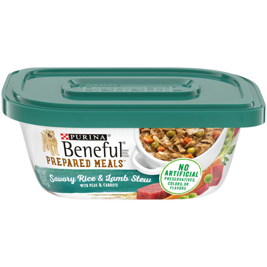 Picture of Purina Beneful Prepared Meals Lamb & Rice Stew - (8) 10 oz. Tubs