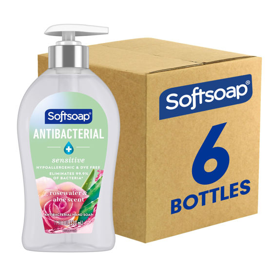 Picture of Softsoap Antibacterial Liquid Hand Soap, Sensitive Rosewater and Aloe scent Hand Soap, 11.25 Fl Oz (Pack of 6)