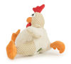 Picture of goDog Checkers Fat Rooster Squeaky Plush Dog Toy, Chew Guard Technology - White, Large