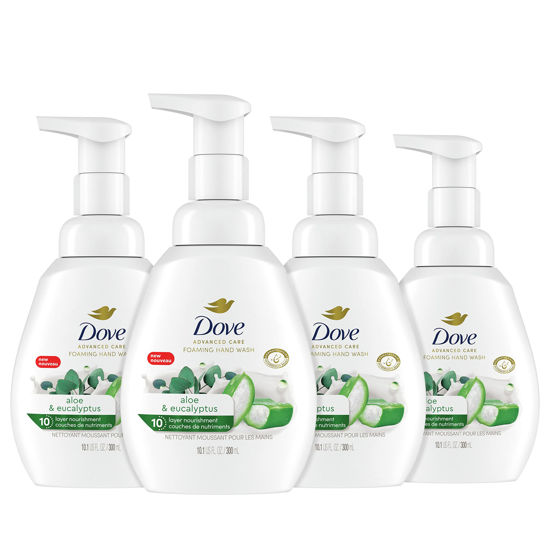 Picture of Dove Foaming Hand Wash 4 Count Aloe & Eucalyptus Protects Skin from Dryness, More Moisturizers than the Leading Ordinary Hand Soap, 10.1 oz