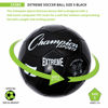 Picture of Champion Sports Extreme Series Soccer Ball, Regulation Size 5 - Collegiate, Professional, and League Standard Kick Balls - All Weather, Soft Touch, Maximum Air Retention - For Adults, Teenagers, Black