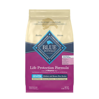 Picture of Blue Buffalo Life Protection Formula Small Breed Senior Dry Dog Food, Supports Joint Health and Immunity, Made with Natural Ingredients, Chicken & Brown Rice Recipe, 5-lb. Bag