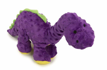 Picture of goDog Dinos Bruto Squeaky Plush Dog Toy, Chew Guard Technology - Purple, Large