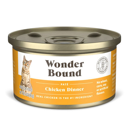 Picture of Amazon Brand - Wonder Bound Wet Cat Food, Paté, No Added Grain, 3 oz cans, Pack of 24 (Chicken)