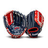 Picture of Franklin Sports Baseball and Softball Glove - Field Master - Baseball and Softball Mitt , 12" - Trapeze Web, Red, White, Blue