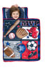 Picture of Baby Boom Funhouse MVP Sports Nap Mat Set - Includes Pillow and Fleece Blanket - Great for Boys Napping during Daycare or Preschool - Fits Toddlers, Blue