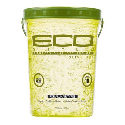 Picture of Eco Style Gel Olive Oil Styling Gel - Adds Shine and Tames Split Ends - Delivers Moisture to the Scalp - Nourishes And Repairs - Provides Weightless and Superior Hold - Ideal for all Hair - 80 oz