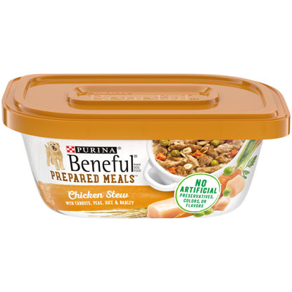 Picture of Purina Beneful Gravy Wet Dog Food, Prepared Meals Chicken Stew - (8) 10 oz. Tubs