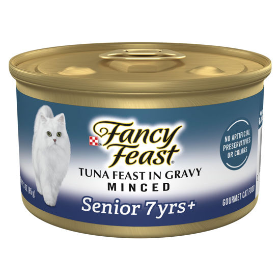 Picture of Purina Fancy Feast Senior Wet Cat Food 7 Years Plus Tuna Feast In Gravy Minced - (Pack of 24) 3 oz. Cans