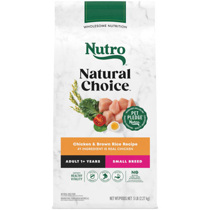 Picture of Nutro Natural Choice Adult Small Breed Dry Dog Food, Chicken and Brown Rice, 5 lbs.