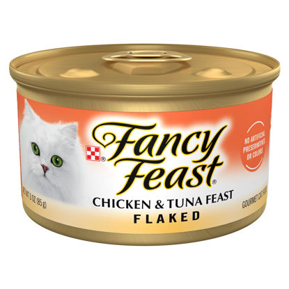 Picture of Purina Fancy Feast Wet Cat Food Flaked Chicken and Tuna Feast - (Pack of 24) 3 oz. Cans