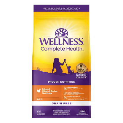 Picture of Wellness Natural Pet Food Complete Health Natural Grain Free Deboned Chicken & Chicken Meal Dry Cat Food, 5.5 Pound Bag