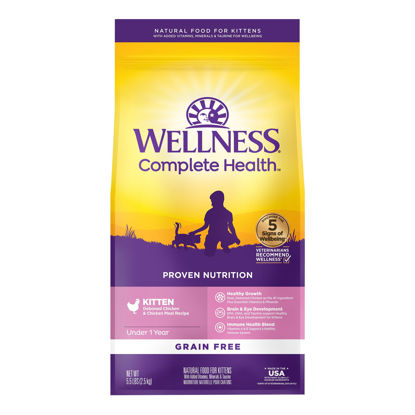 Picture of Wellness Natural Pet Food Complete Health Natural Grain Free Deboned Chicken & Chicken Meal Dry Kitten Food, 5.5 Pound Bag