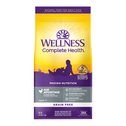 Picture of Wellness Complete Health Natural Grain-Free Age Advantage Senior Dry Cat Food, Deboned Chicken and Chicken Meal Recipe, 5 Pound Bag