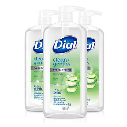 Picture of Dial Body Wash, Healthy & Sensitive Aloe Scent, 23 fl oz, Pack of 3