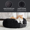 Picture of Bedsure Calming Cat Beds for Indoor Cats - Small Cat Bed Washable 20 inches, Anti-Slip Round Fluffy Plush Faux Fur Pet Bed, Fits up to 15 lbs Pets, Black