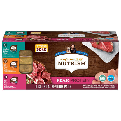 Picture of Rachael Ray Nutrish PEAK Natural Wet Dog Food with Added Vitamins, Minerals & Other Nutrients, Adventure Pack Variety, 3.5 Ounce Tub (Pack of 18), Grain Free, High Protein