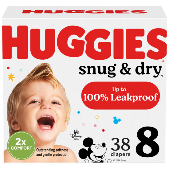 Picture of Huggies Size 8 Diapers, Snug & Dry Baby Diapers, Size 8 (46+ lbs), 38 Count